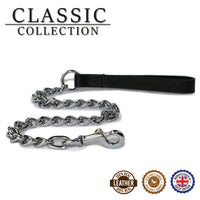 Ancol Extra Heavy Chain Lead Black Leather 130`/75cm