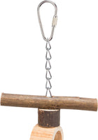 Trixie Natural Bird Toy With Chain, Bell/rope, Bark Wood, 20 Cm