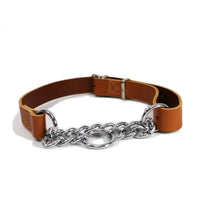 Ancol Leather Chain Half Check Choke Collar 50-59cm (Size 7)