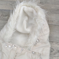 Trixie Vichy Plush Winter Hooded Dog Coat M: 45cm, Cream