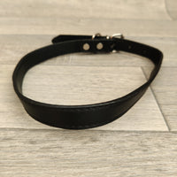 Black Leather Adjustable Dog Collar 16mm X 40-51cm Neck