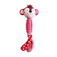 GiGwi Suppa Puppa Squeaker Monkey for Puppies and Small Dogs Pink