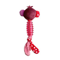 GiGwi Suppa Puppa Squeaker Monkey for Puppies and Small Dogs Pink