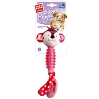 GiGwi Suppa Puppa Squeaker Monkey for Puppies and Small Dogs Pink