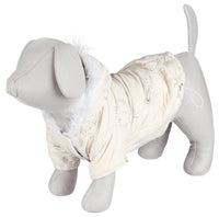 Trixie Vichy Plush Winter Hooded Dog Coat M: 45cm, Cream