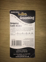 ANCOL Groomking Dog 5 Replacement Stainless Steel Stripping Comb Blades With Grooming Guide